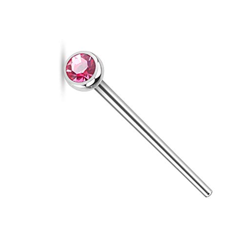 PiercedOff Fishtail Surgical Steel Nose Stud with press fit CZ 20G (0.8mm) PiercedBody